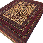 284 x 190 cm Afghan Kilim Barjesta with Bold Botanical Medallions – Handwoven Wool