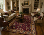 290 x 200 cm Hand-Knotted Persian Sarough All-Over Floral Rug