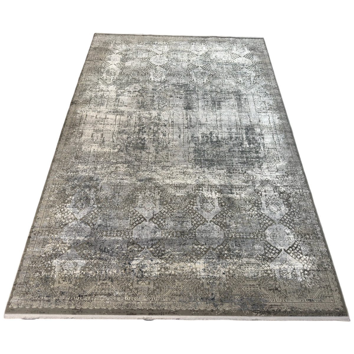 290 x 200 cm Milat Aspendos Grey & Anthracite Distressed Rug