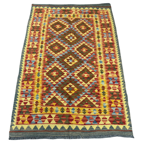 149 x 100 cm Hand-Woven Afghan Kilim Rug