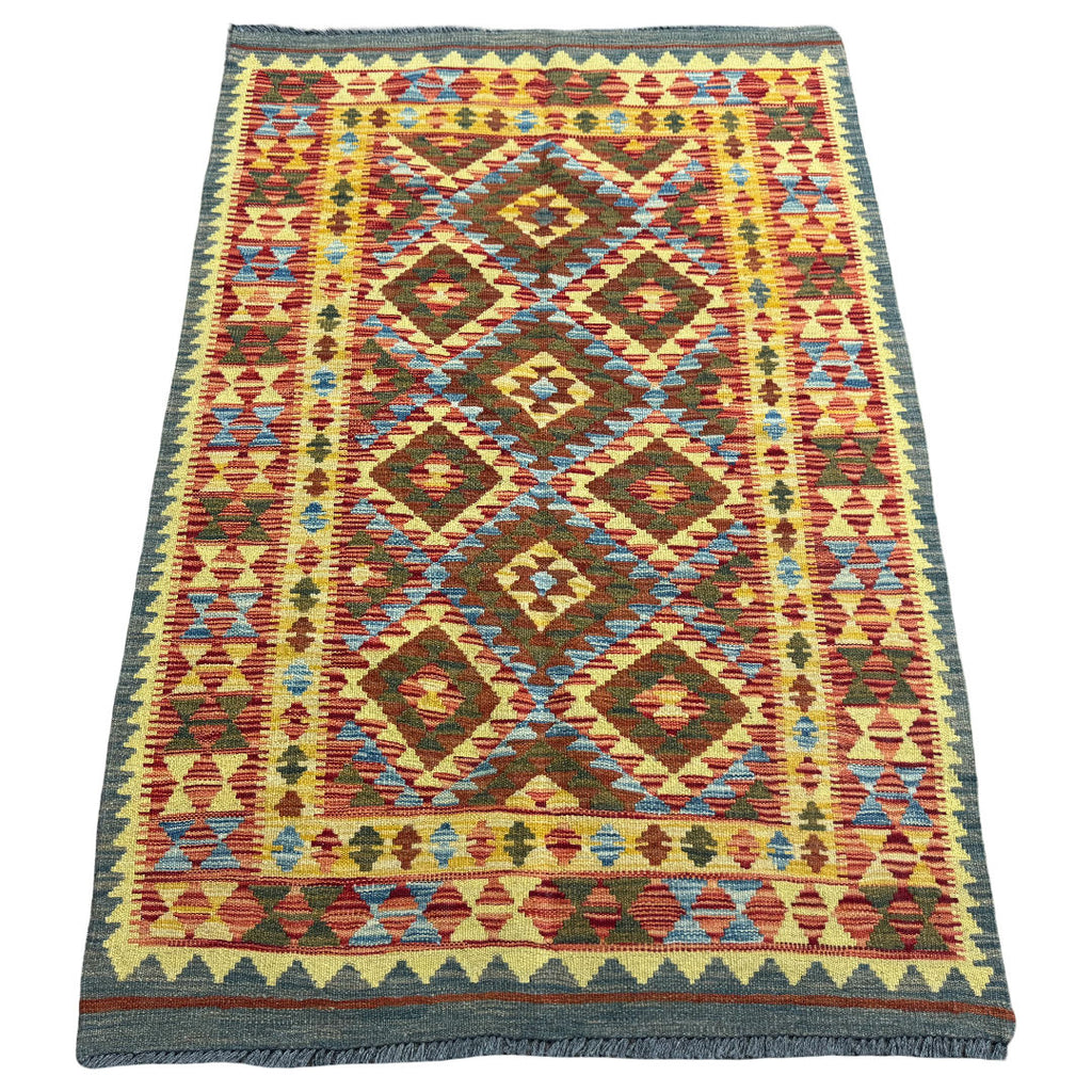 149 x 100 cm Hand-Woven Afghan Kilim Rug