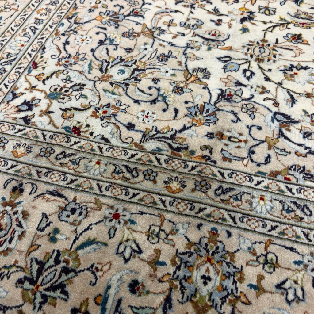 406 x 292 cm Hand Knotted Persian Cream Kashan – Wool Rug