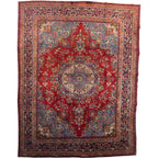 400 x 290 cm Large Persian Mashad Hand-Knotted Wool Rug