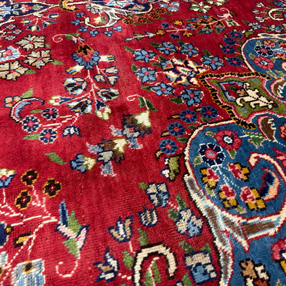 400 x 290 cm Large Persian Mashad Hand-Knotted Wool Rug