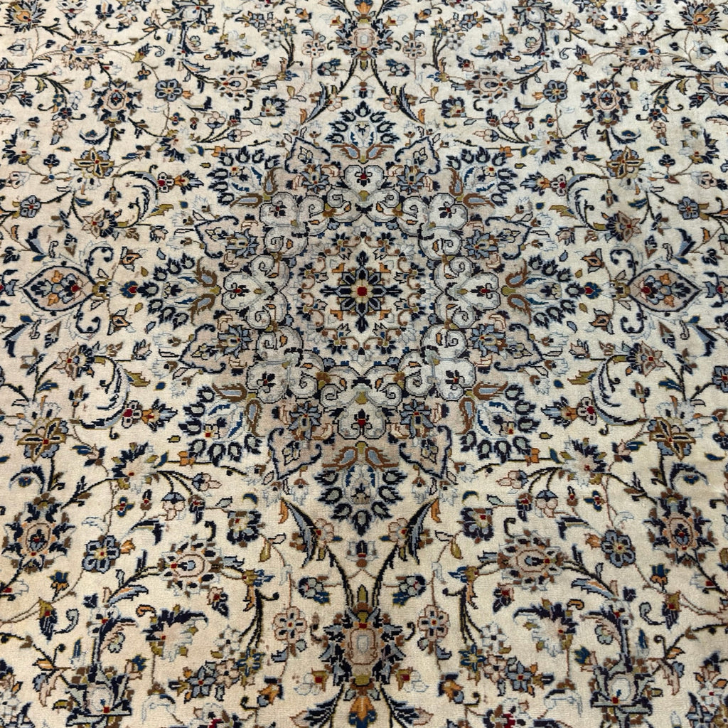 406 x 292 cm Hand Knotted Persian Cream Kashan – Wool Rug