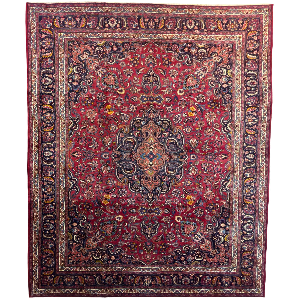 395 x 305 cm Hand Knotted Persian Sabzewar – Wool Rug