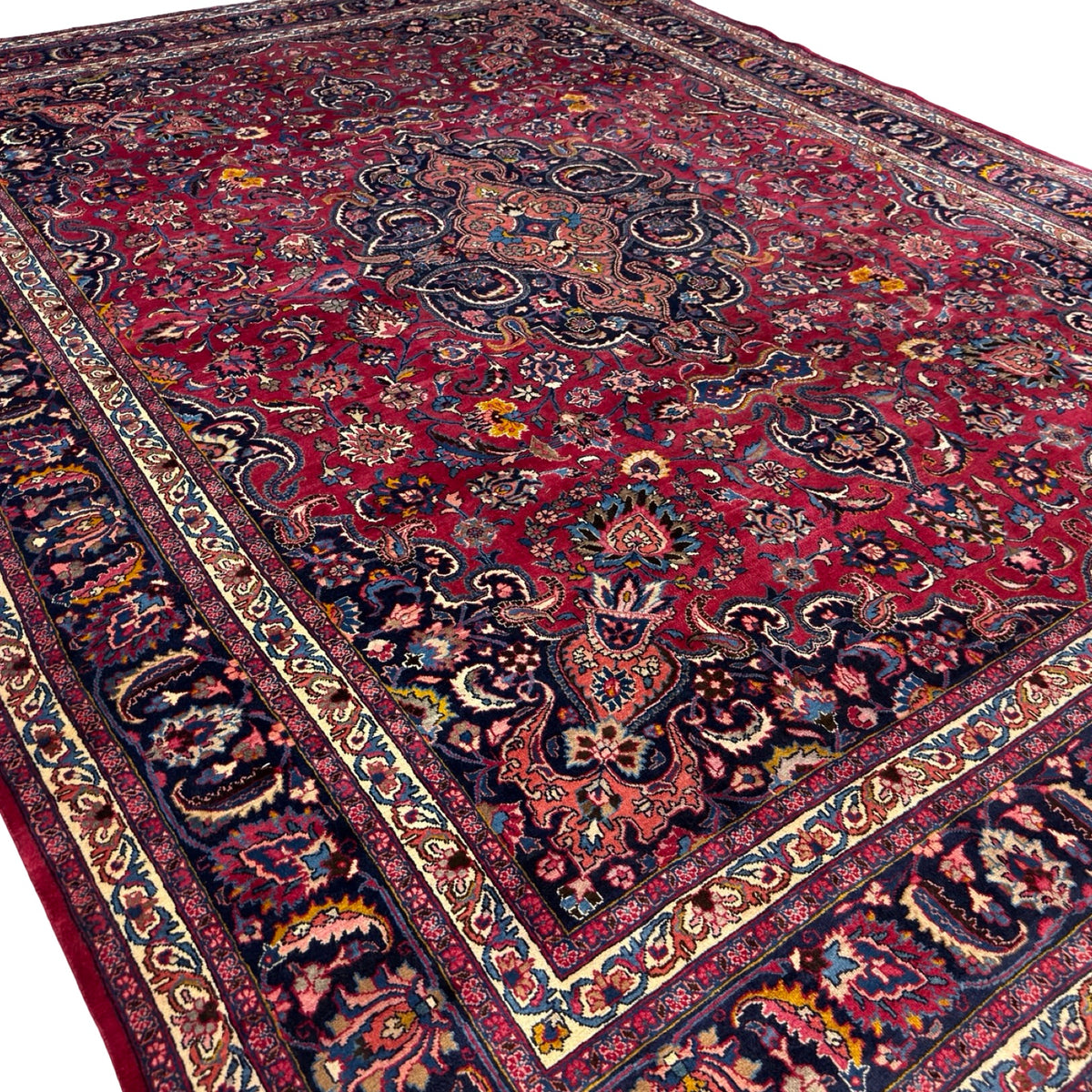 395 x 305 cm Hand Knotted Persian Sabzewar – Wool Rug