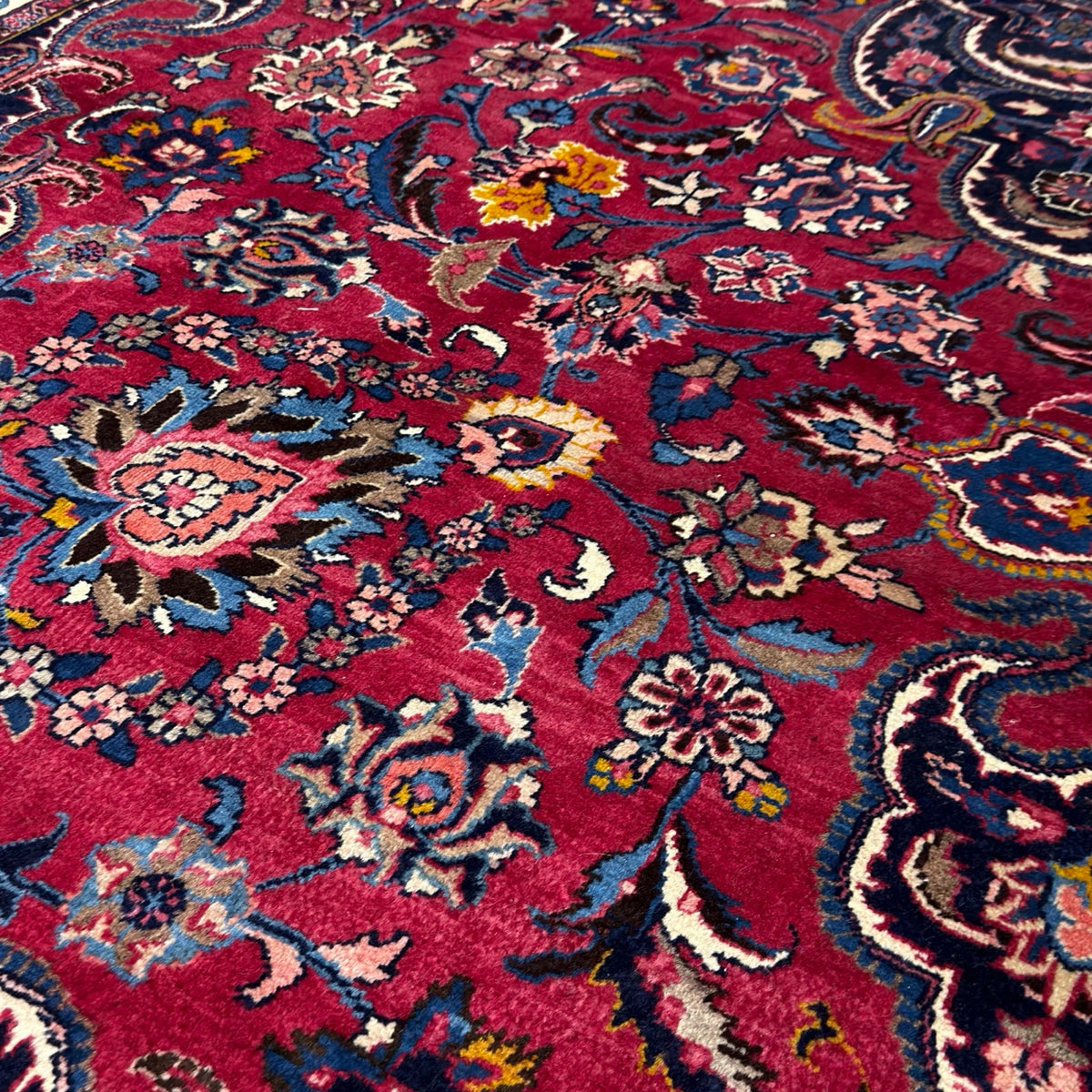 395 x 305 cm Hand Knotted Persian Sabzewar – Wool Rug