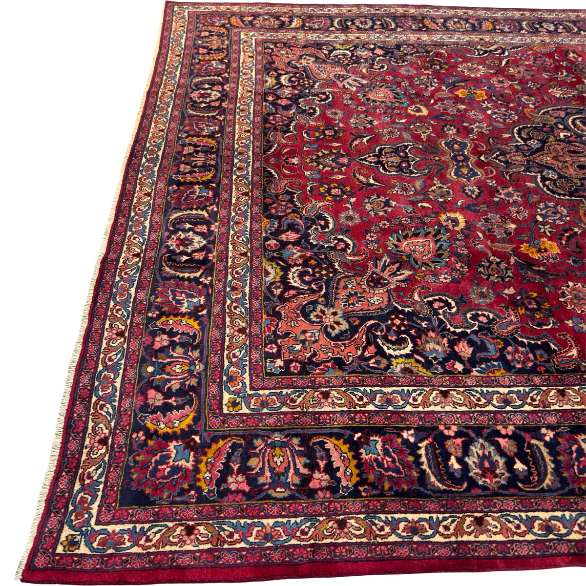 395 x 305 cm Hand Knotted Persian Sabzewar – Wool Rug