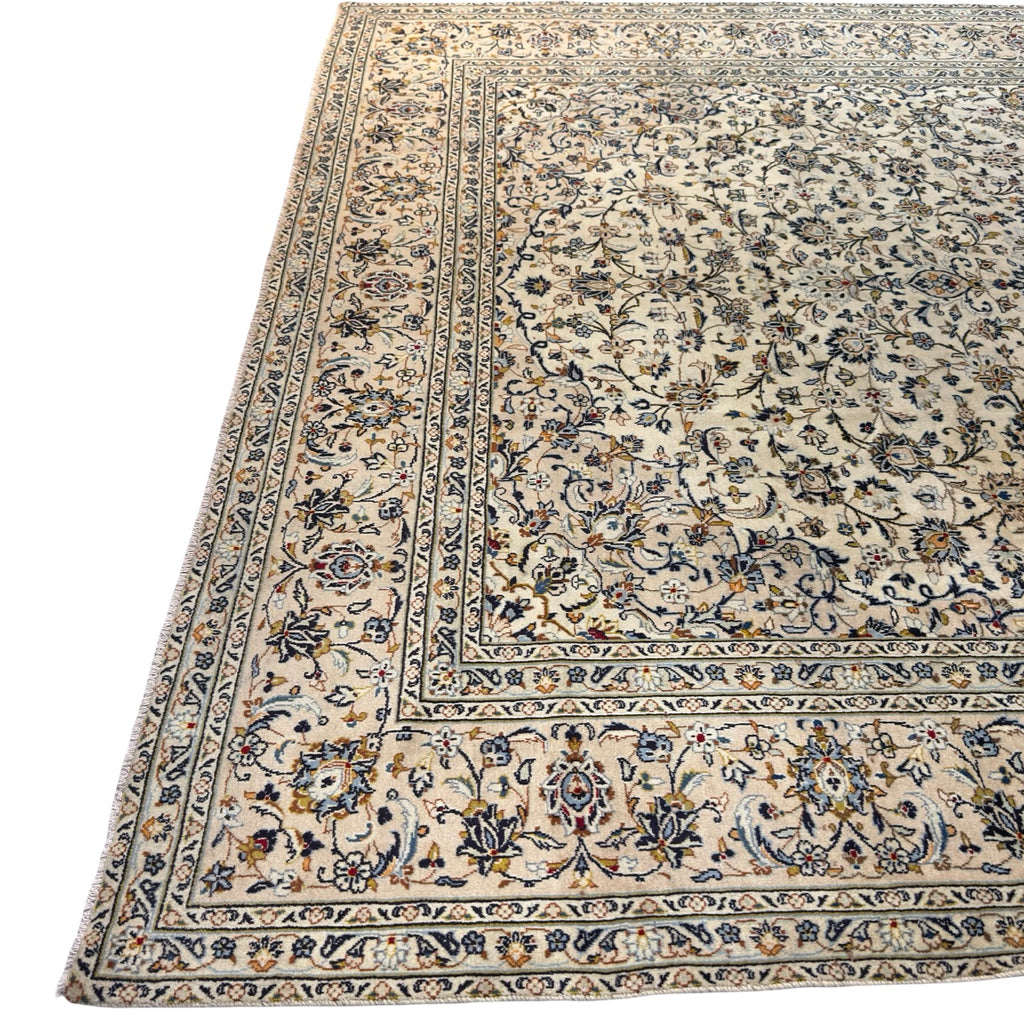 406 x 292 cm Hand Knotted Persian Cream Kashan – Wool Rug
