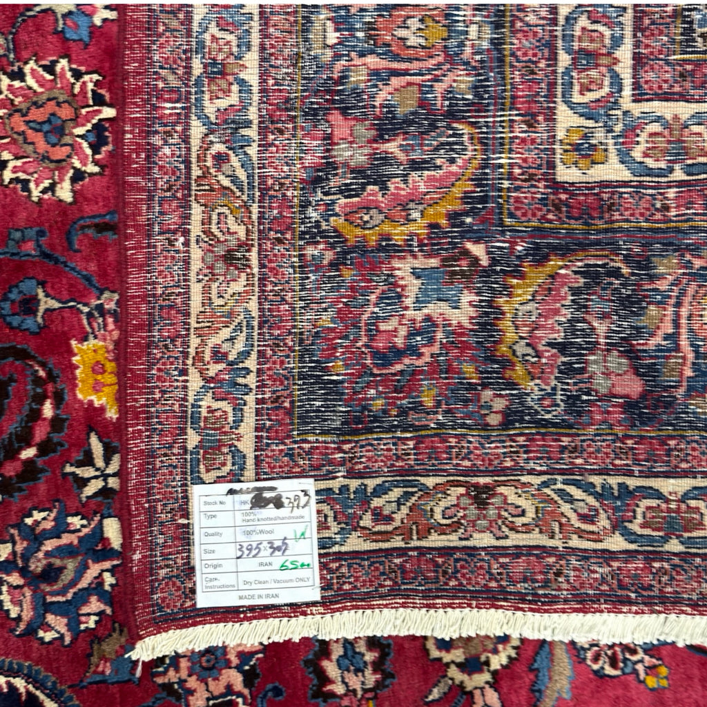 395 x 305 cm Hand Knotted Persian Sabzewar – Wool Rug