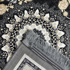 Grey and ivory Persian rug detail