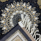 Grey and gold Persian rug detail