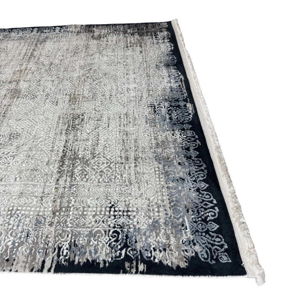 230 x 160 cm Silver Vintage Persian-Inspired Faded Rug