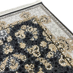 Ivory and charcoal Persian rug detail