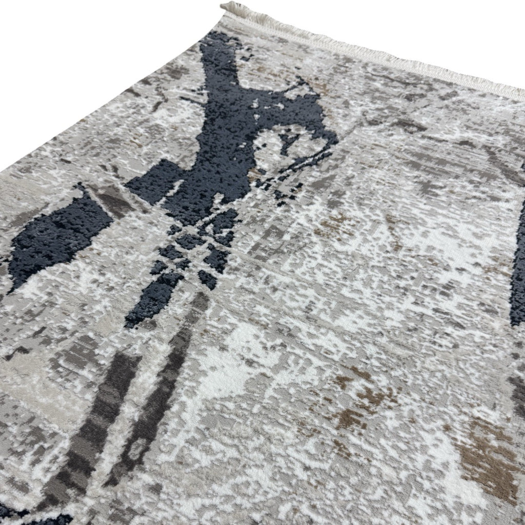 180 x 120 cm Grey Modern Ink Flow Turkish Rug