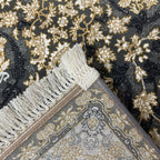 Ivory and grey Persian rug detail