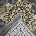 Gold and grey medallion rug detail