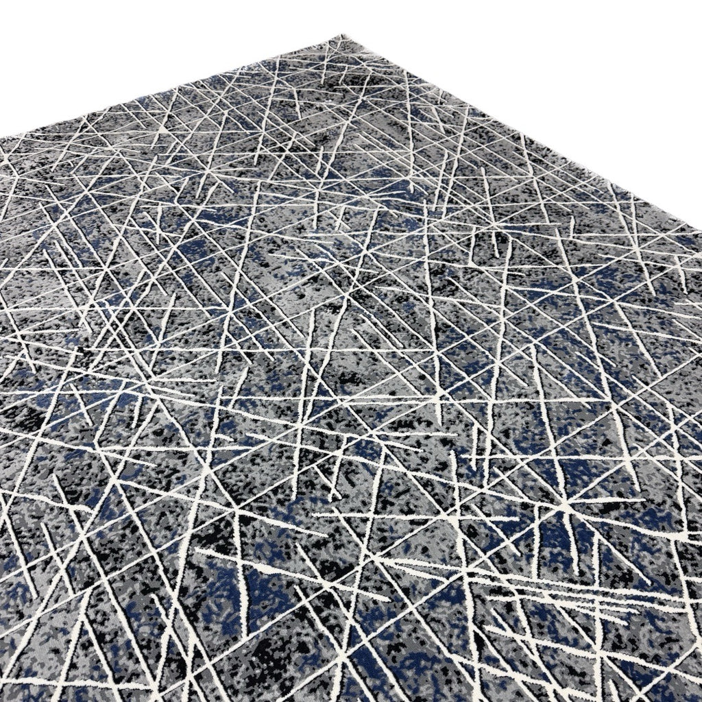 230 x 160 cm Silver Blueprint Crossline Designer Rug