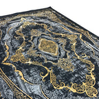 230 x 160 cm Black & Gold Distressed Medallion Turkish Rug