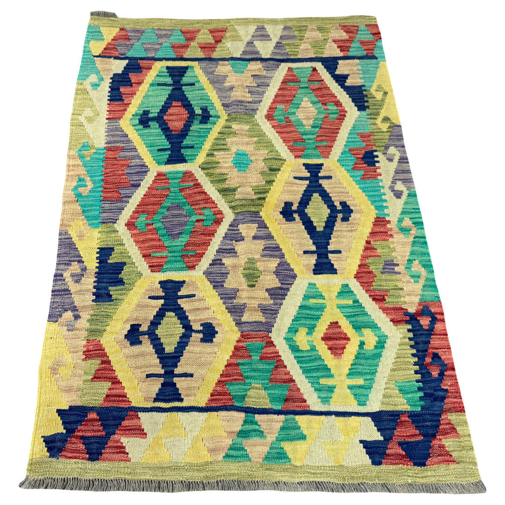 150 x 104 cm Hand-Woven Afghan Kilim Rug
