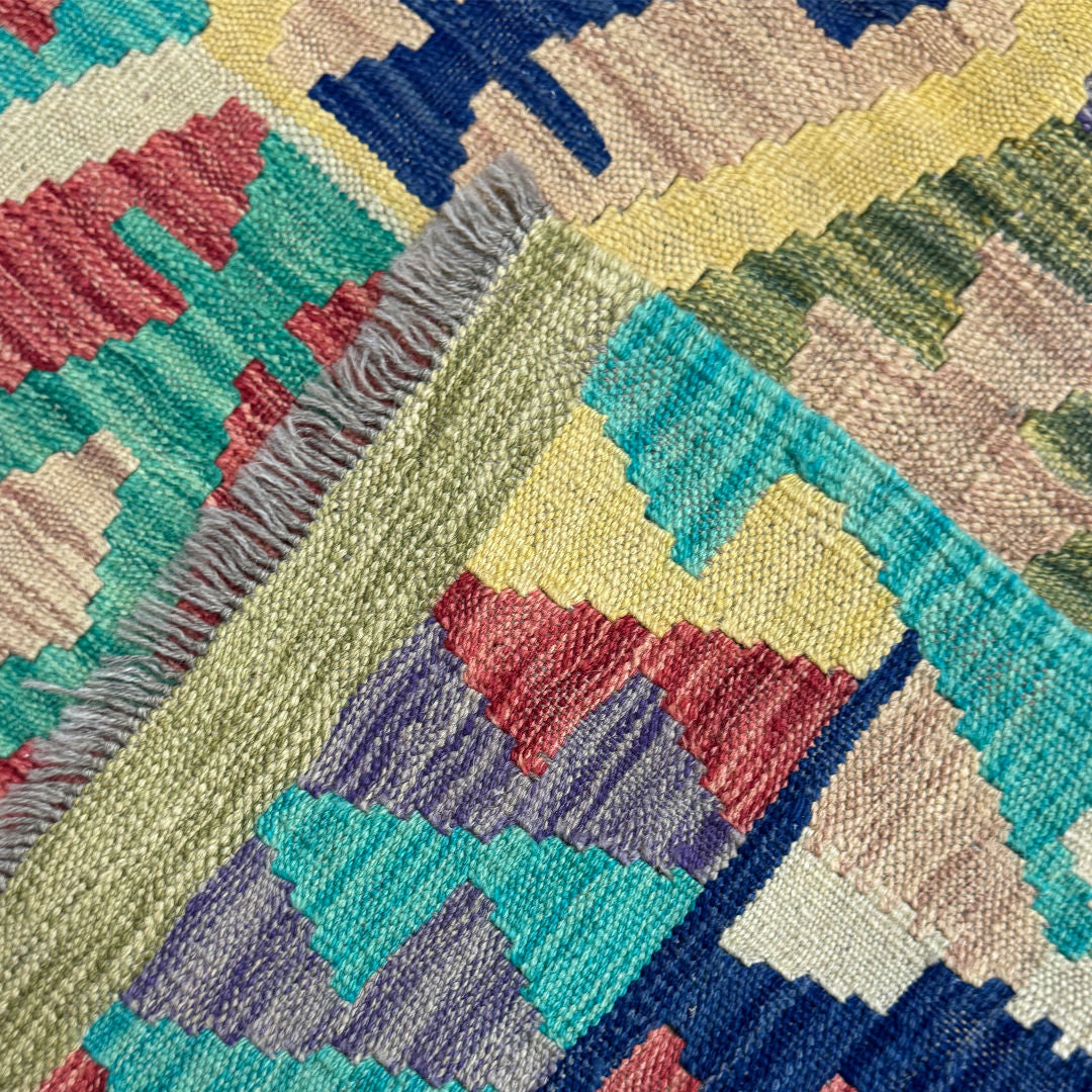 150 x 104 cm Hand-Woven Afghan Kilim Rug