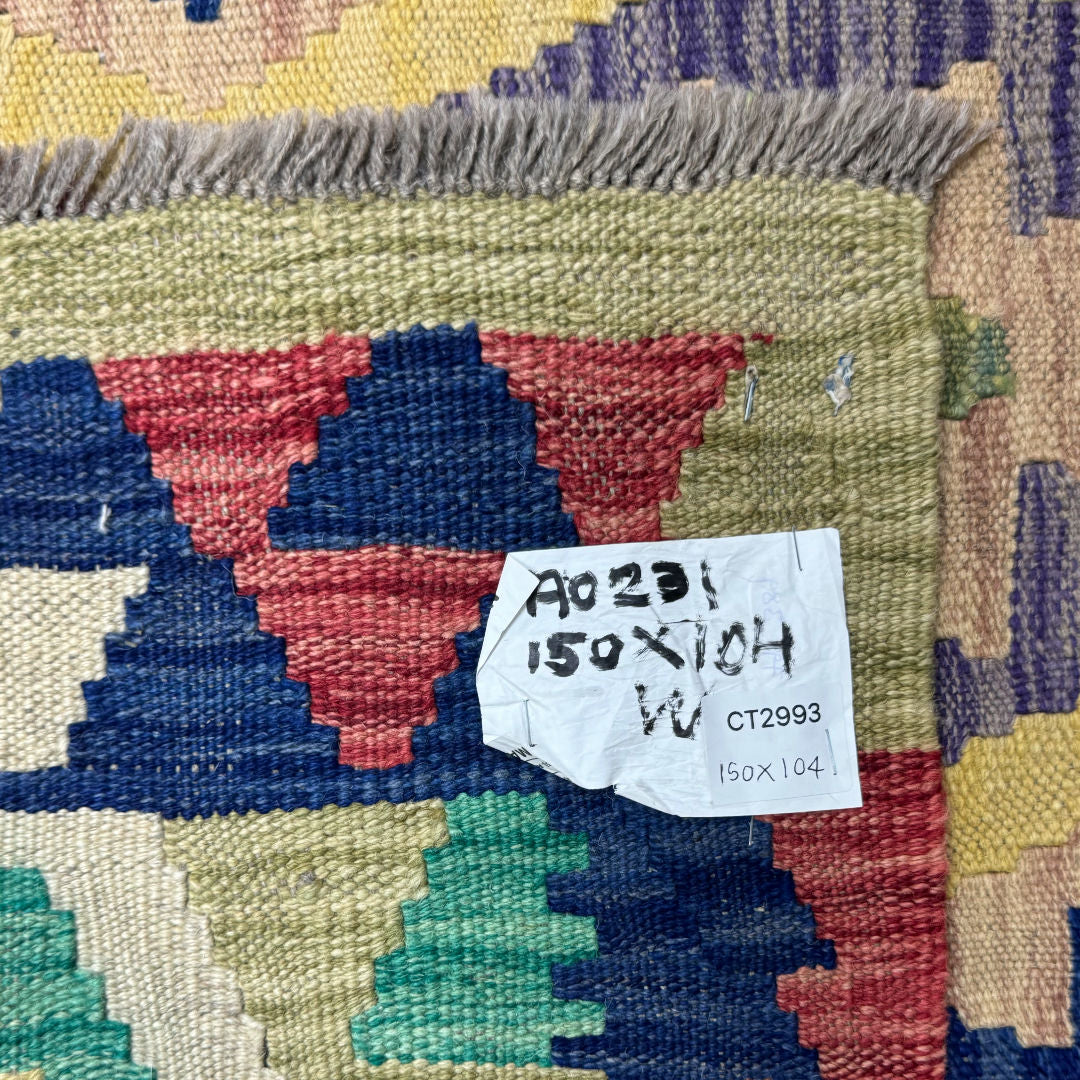 150 x 104 cm Hand-Woven Afghan Kilim Rug