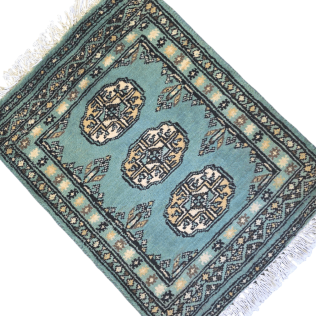 65 x 45 cm Hand Knotted Bokhara – Turquoise Rug