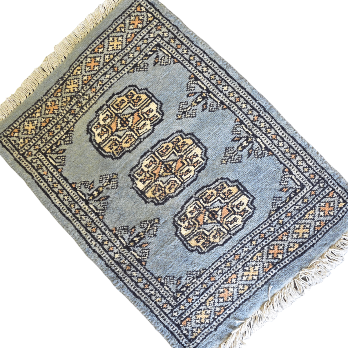 65 x 45 cm Hand Knotted Bokhara – Arctic Blue Rug