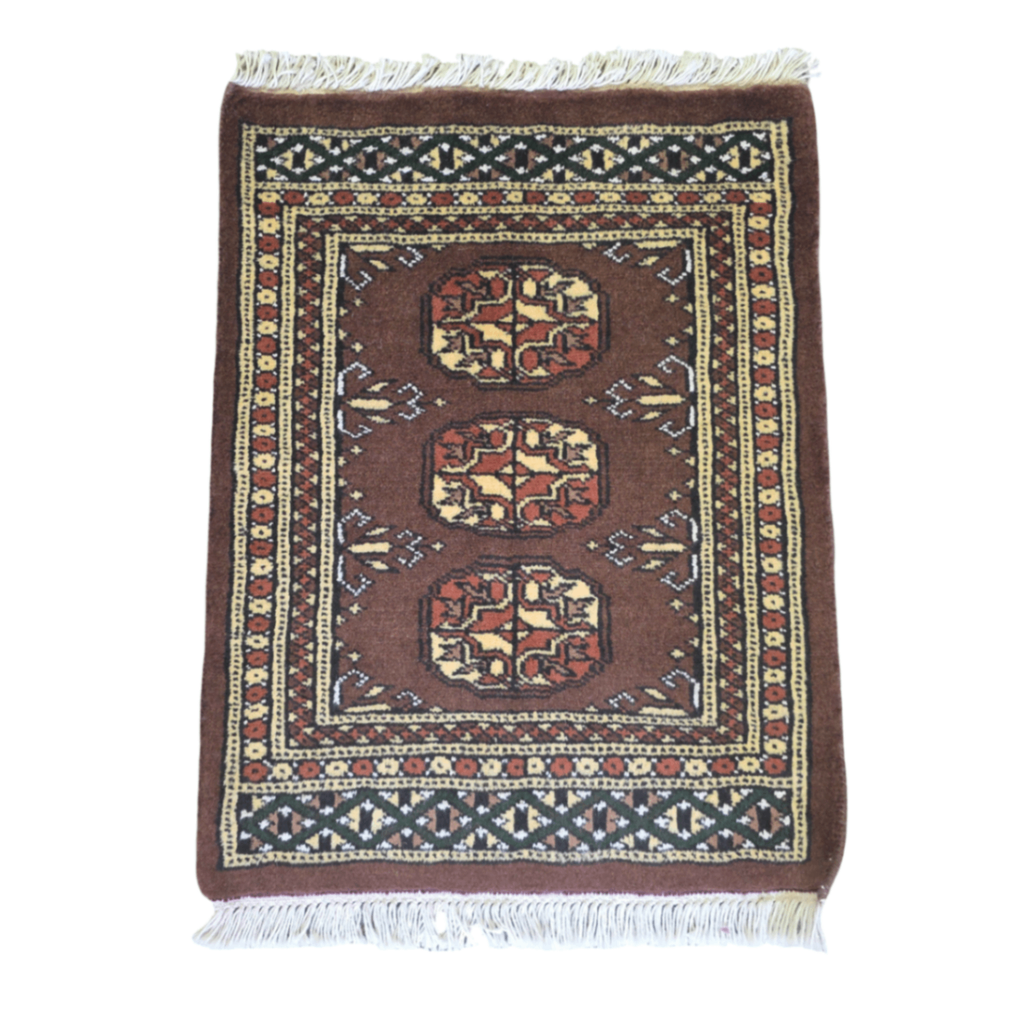 65 x 45 cm Hand Knotted Bokhara – Brown Rug