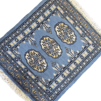 65 x 45 cm Hand Knotted Bokhara – Maya Blue Rug