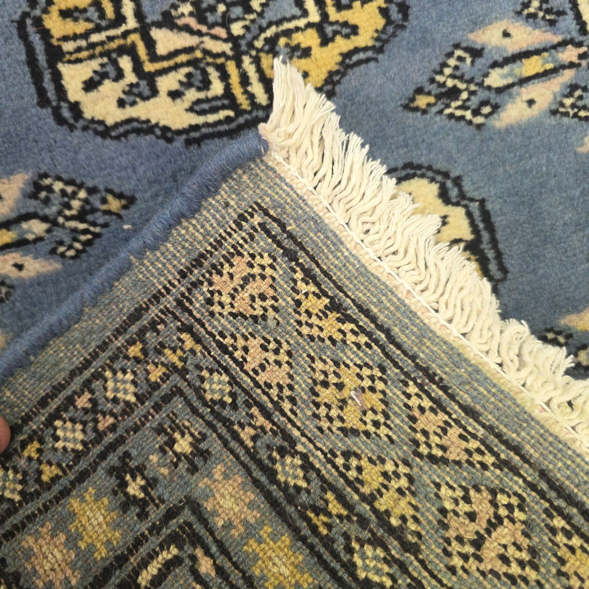 65 x 45 cm Hand Knotted Bokhara – Maya Blue Rug