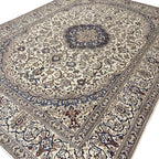 350 x 245 cm Vintage Hand-Knotted Persian Nain 9La Rug – Wool Rug