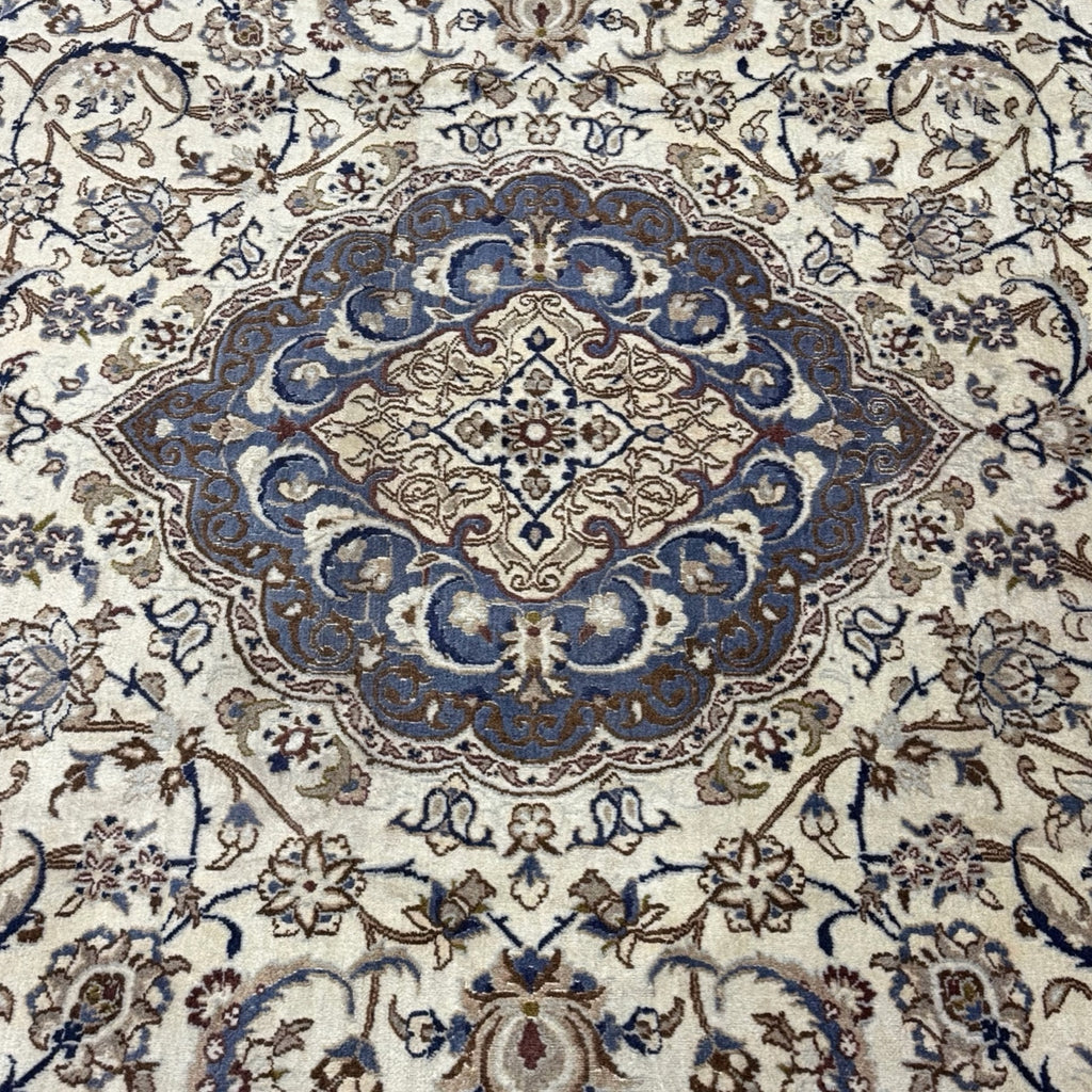 350 x 245 cm Vintage Hand-Knotted Persian Nain 9La Rug – Wool Rug