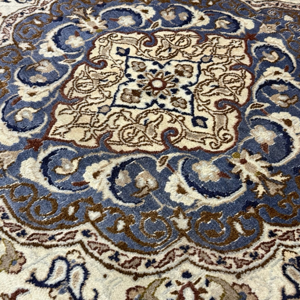 350 x 245 cm Vintage Hand-Knotted Persian Nain 9La Rug – Wool Rug