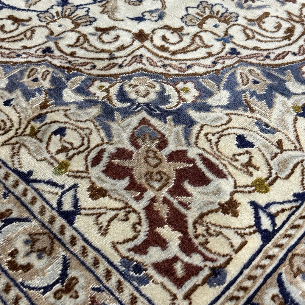 350 x 245 cm Vintage Hand-Knotted Persian Nain 9La Rug – Wool Rug