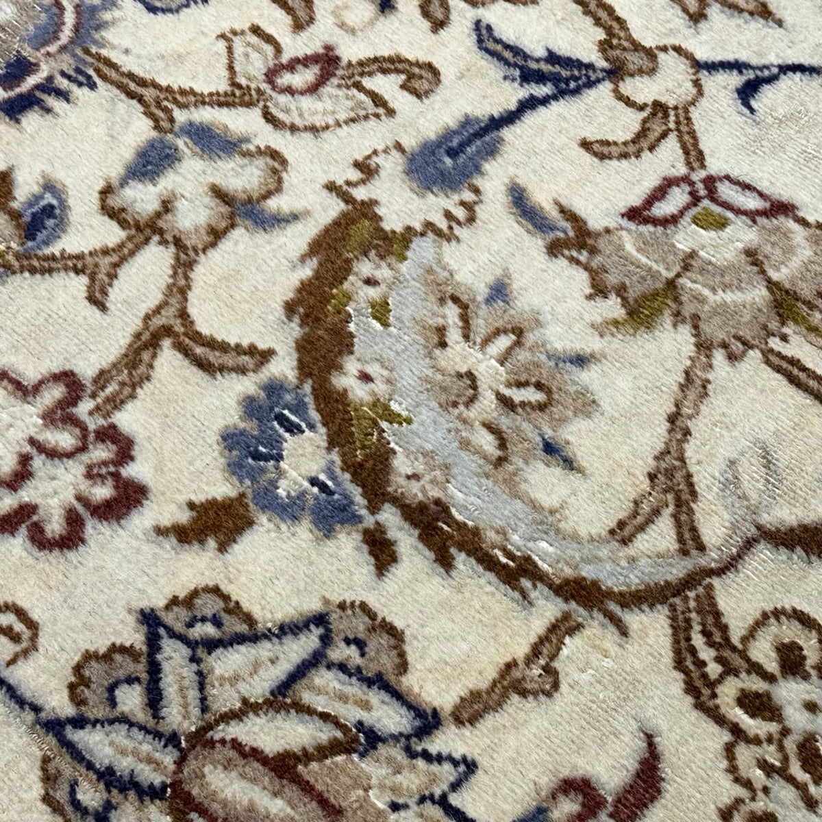 350 x 245 cm Vintage Hand-Knotted Persian Nain 9La Rug – Wool Rug