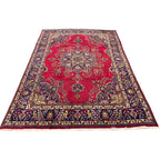 345 x 255 cm Hand Knotted Vintage Persian Tabriz Wool – Red Rug