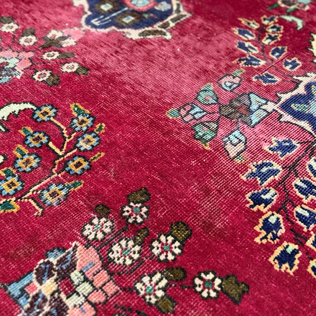345 x 255 cm Hand Knotted Vintage Persian Tabriz Wool – Red Rug