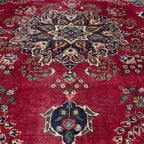 345 x 255 cm Hand Knotted Vintage Persian Tabriz Wool – Red Rug