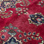 345 x 255 cm Hand Knotted Vintage Persian Tabriz Wool – Red Rug