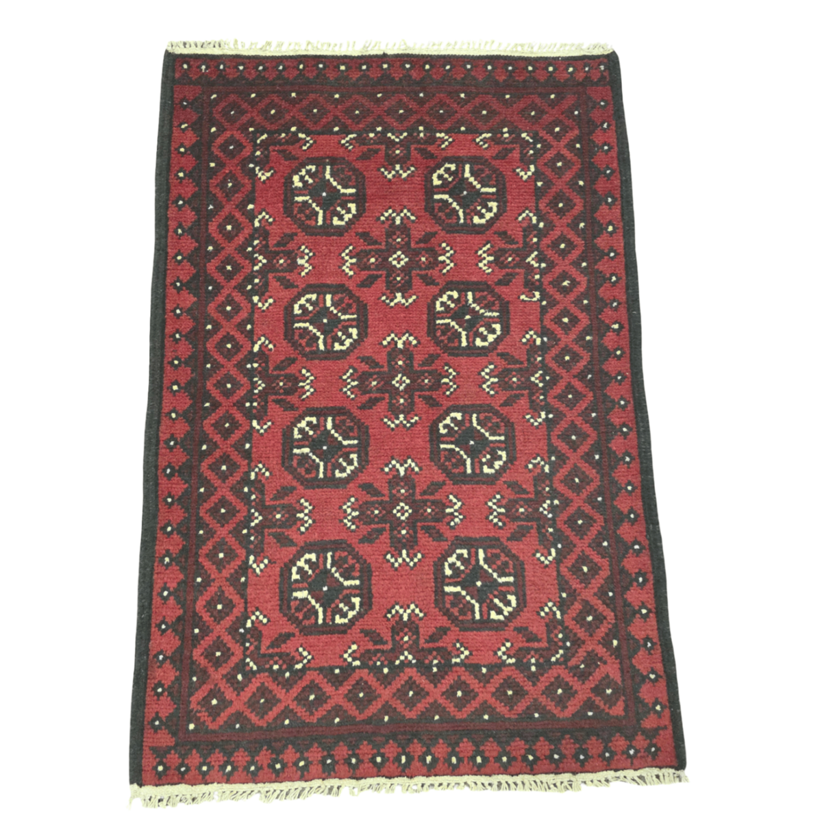 120 x 75 cm Hand-Woven Red Afghan Akche