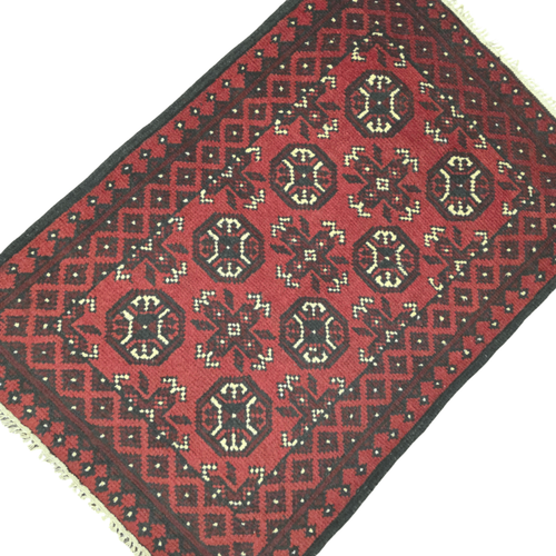 120 x 75 cm Hand-Woven Red Afghan Akche