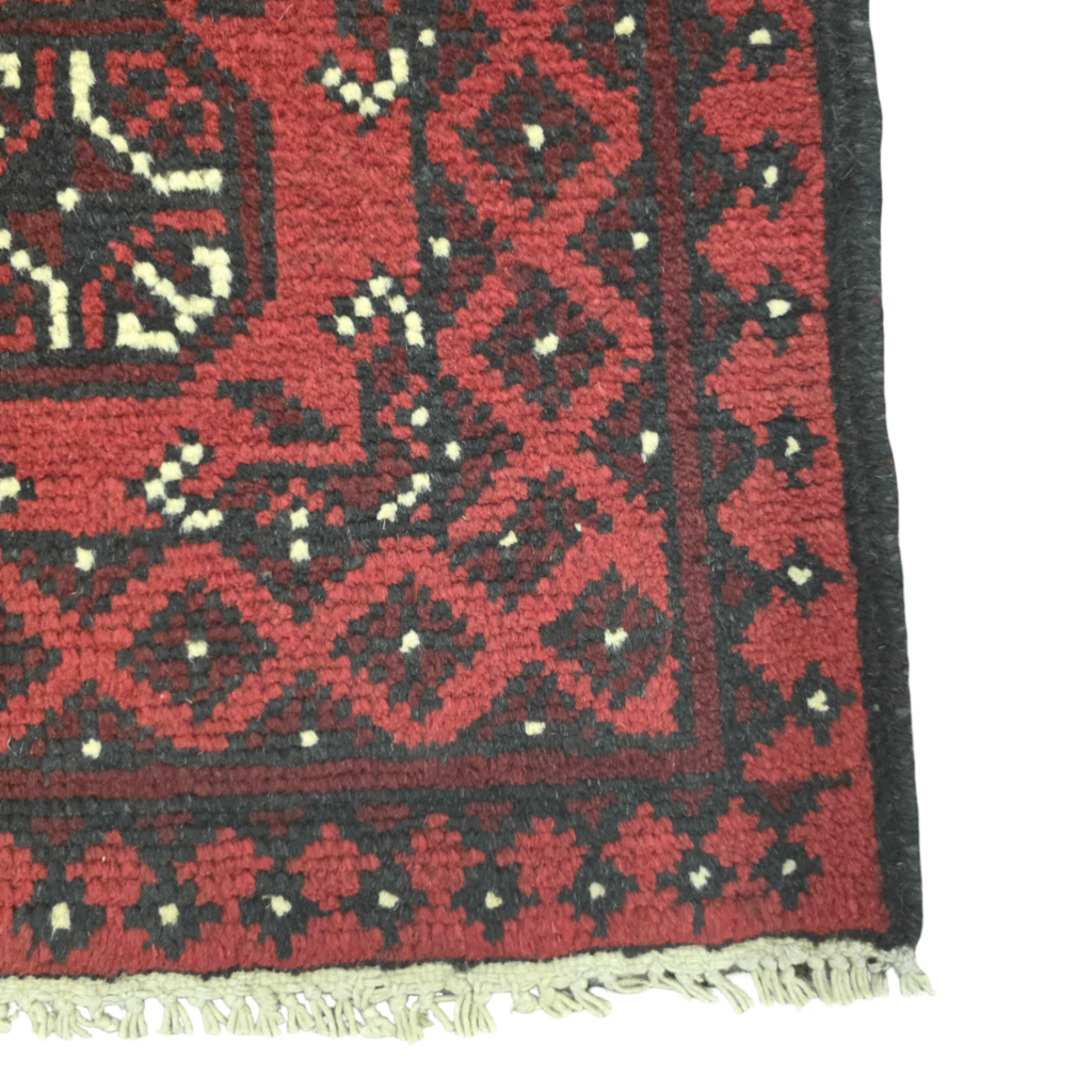 120 x 75 cm Hand-Woven Red Afghan Akche
