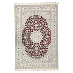 300 x 200 cm Persian Dark Red Kashan Rug, Floral Pattern