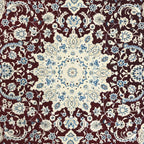 300 x 200 cm Persian Dark Red Kashan Rug, Floral Pattern
