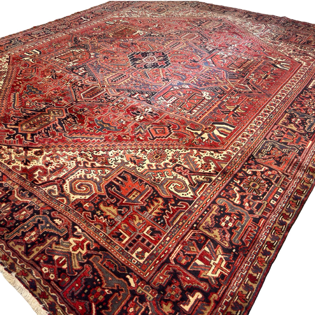391 x 310 cm Hand Knotted Antique Heriz Persian – Wool Rug