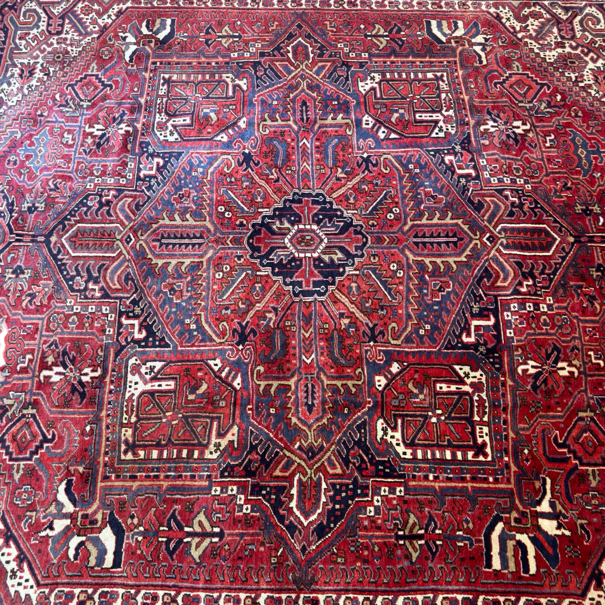 391 x 310 cm Hand Knotted Antique Heriz Persian – Wool Rug