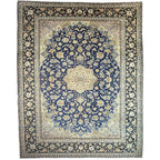 428 x 313 cm Large Size Persian Blue Kashan – Wool Hand Knotted Rug