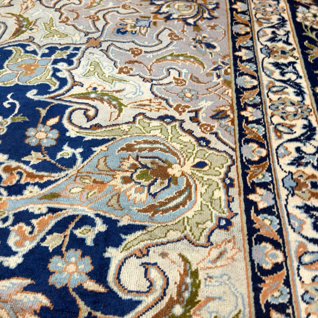 428 x 313 cm Large Size Persian Blue Kashan – Wool Hand Knotted Rug
